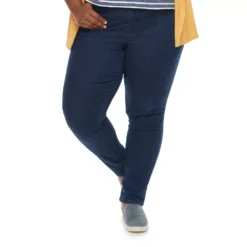 Plus Size Croft & Barrow® Pull-On Tapered-Leg Jeans -women fashion 379623 ALT50