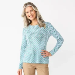 Women's Croft & Barrow® Essential Long-Sleeve Crewneck Tee