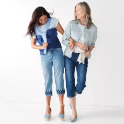 Women's Croft & Barrow® Comfort Waist Denim Capris -women fashion 3987731 ALT3