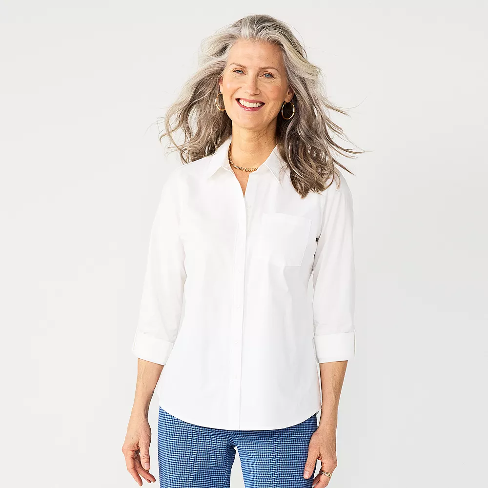 Women's Croft & Barrow® Essential Comfort Stretch Shirt 1 Women's Croft & Barrow® Essential Comfort Stretch Shirt