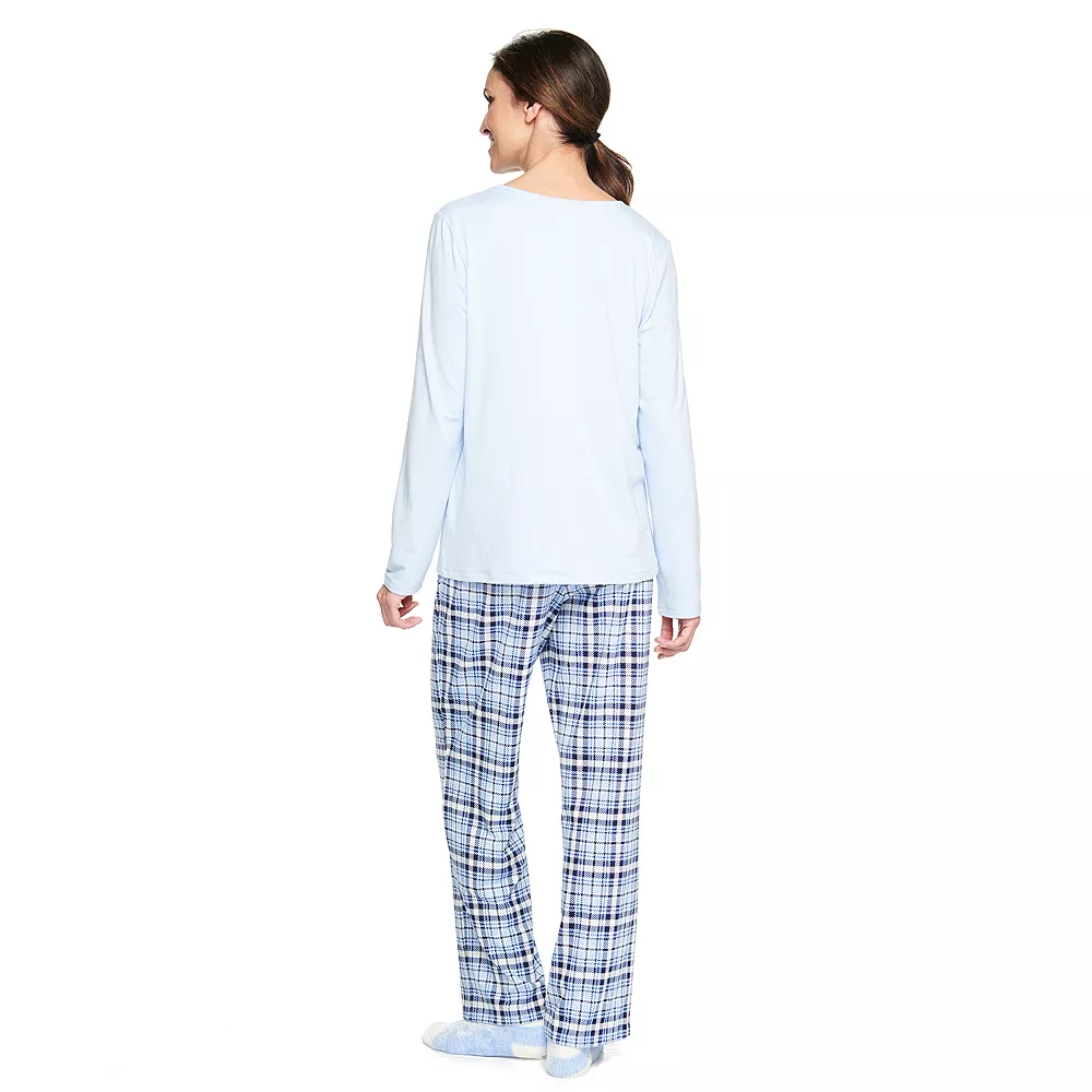 Women's Croft & Barrow® Long Sleeve Pajama Top & Pajama Pants Sleep Set 2 Women's Croft & Barrow® Long Sleeve Pajama Top & Pajama Pants Sleep Set - Image 2