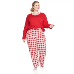 Plus Size Croft & Barrow® Long Sleeve Pajama Top & Pajama Pants Set -women fashion 5044287 ALT2