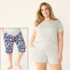 Plus Size Croft & Barrow® 3-Piece Pajama Top, Pajama Shorts & Pajama Skimmers Sleep Set