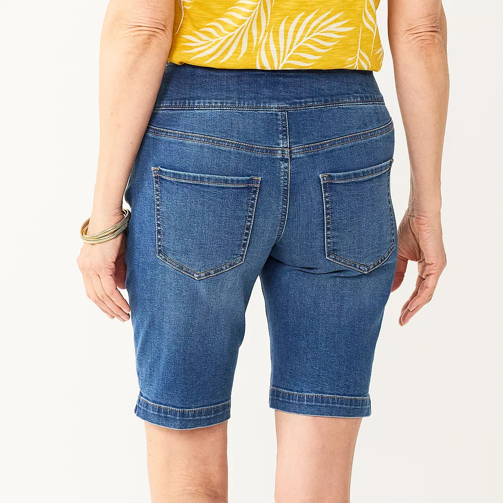 Women's Croft & Barrow® Pull-On Bermuda Jean Shorts 2 Women's Croft & Barrow® Pull-On Bermuda Jean Shorts - Image 2