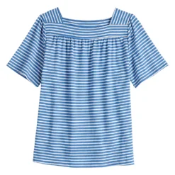 Women's Croft & Barrow® Squareneck Puff-Sleeve Top -women fashion 5533229 ALT5