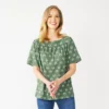 Women's Croft & Barrow® Squareneck Puff-Sleeve Top