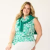 Plus Size Croft & Barrow® Sleeveless Linen Blend Shirt