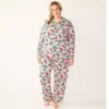 Plus Size Croft & Barrow® Long Sleeve Pajama Shirt & Pajama Pants Sleep Set