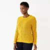 Women's Croft & Barrow® Crewneck Cable Sweater