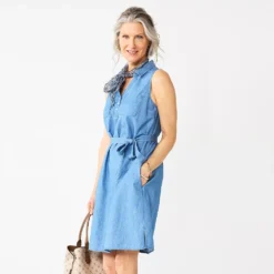 Women's Croft & Barrow® Sleeveless Chambray Shirtdress