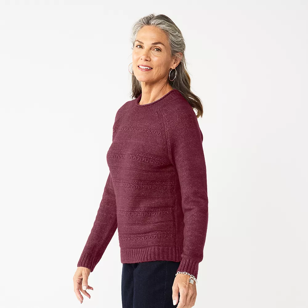 Women's Croft & Barrow® Cozy Crewneck Sweater 1 Women's Croft & Barrow® Cozy Crewneck Sweater