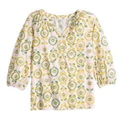 Women's Croft & Barrow® Tassel Peasant Top 5 Women's Croft & Barrow® Tassel Peasant Top -women fashion 5590159 ALT5