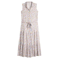 Women's Croft & Barrow® Sleeveless Maxi Shirtdress -women fashion 5594894 ALT5