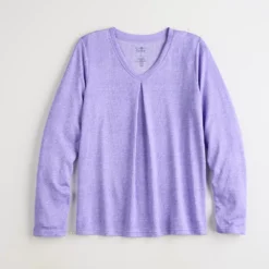 Women's Croft & Barrow® Whisperluxe Long Sleeve Pajama Top -women fashion 5597044 ALT5