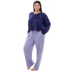 Plus Size Croft & Barrow® Whisperluxe Long Sleeve Pajama Top -women fashion 5597046 ALT2