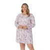 Plus Size Croft & Barrow® Cozy Long Sleeve Smocked Nightgown