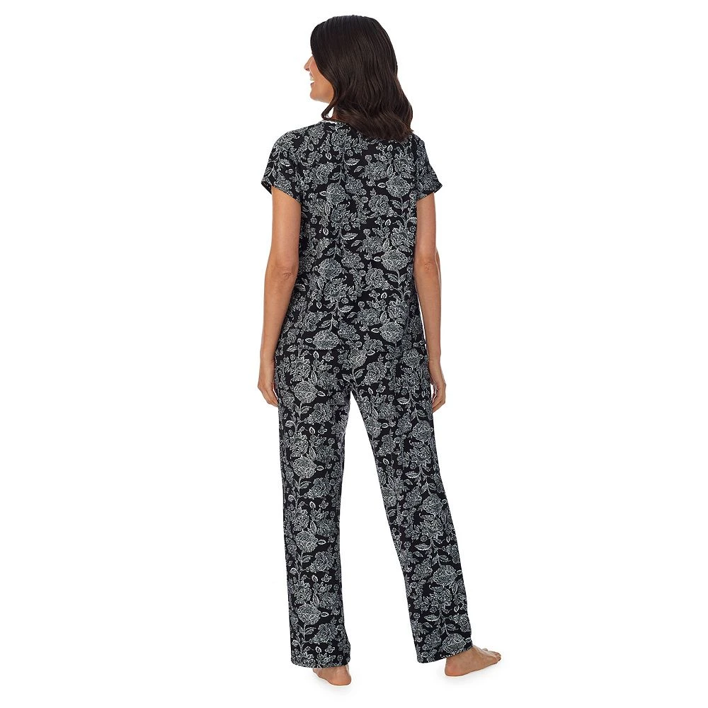 Petite Croft & Barrow® Cozy Short Sleeve Button-Front Pajama Top & Pajama Pants Sleep Set 2 Petite Croft & Barrow® Cozy Short Sleeve Button-Front Pajama Top & Pajama Pants Sleep Set - Image 2