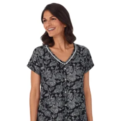 Petite Croft & Barrow® Cozy Short Sleeve Button-Front Pajama Top & Pajama Pants Sleep Set 5 Petite Croft & Barrow® Cozy Short Sleeve Button-Front Pajama Top & Pajama Pants Sleep Set -women fashion 5637642 ALT2