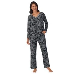 Women's Croft & Barrow® Cozy Long Sleeve Pajama Top & Pajama Pants Sleep Set