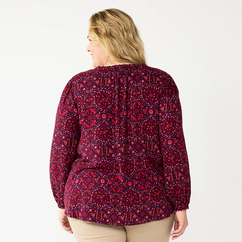 Plus Size Croft & Barrow® Tiered Textured Blouse 2 Plus Size Croft & Barrow® Tiered Textured Blouse - Image 2