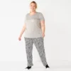 Plus Size Croft & Barrow® Short Sleeve Pajama Top & Pajama Pants Sleep Set
