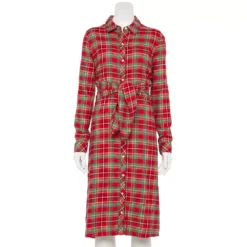 Women's Croft & Barrow® Knot-Waist Shirt Dress