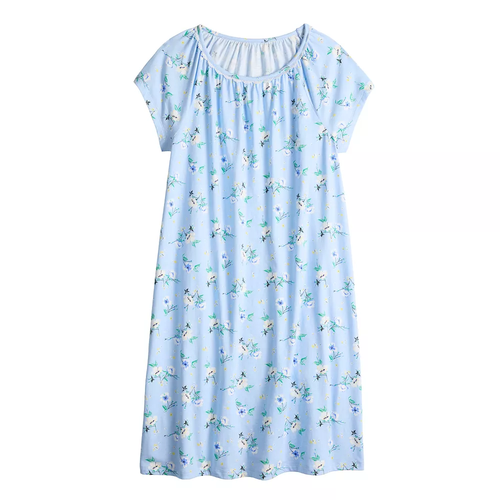 Women's Croft & Barrow® Short Sleeve Cotton Nightgown 3 Women's Croft & Barrow® Short Sleeve Cotton Nightgown - Image 3