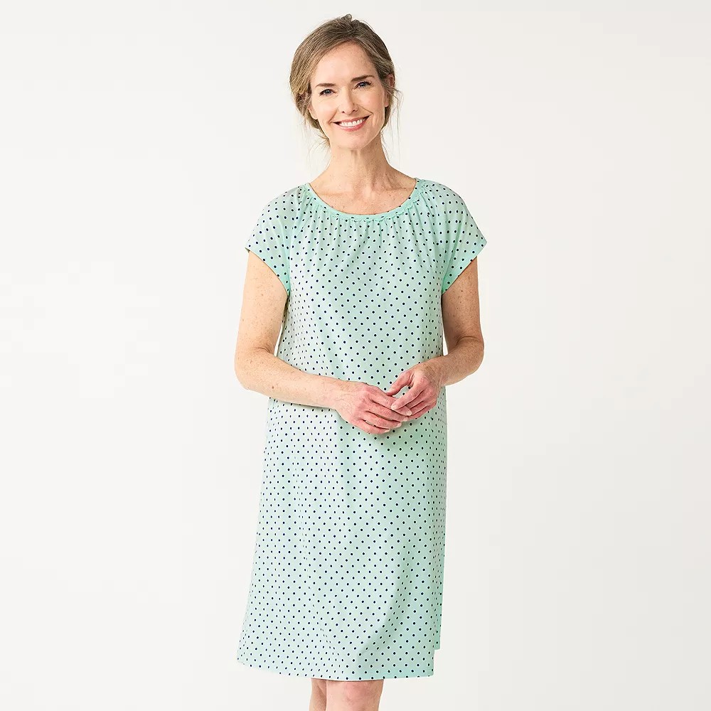 Women's Croft & Barrow® Short Sleeve Cotton Nightgown 1 Women's Croft & Barrow® Short Sleeve Cotton Nightgown