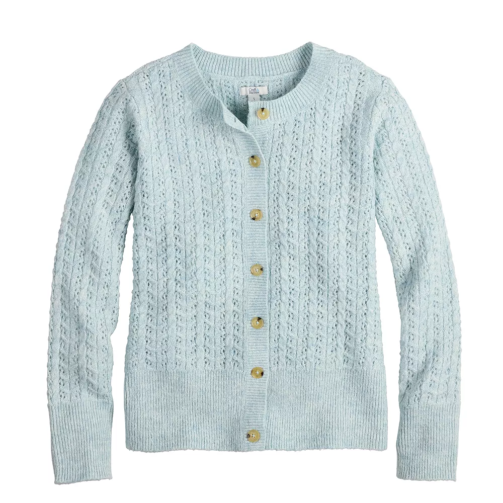 Women's Croft & Barrow® Crewneck Cardigan 3 Women's Croft & Barrow® Crewneck Cardigan - Image 3