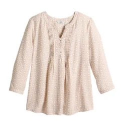 Women's Croft & Barrow® Splitneck Pintuck Blouse -women fashion 5777321 ALT5