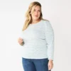 Plus Size Croft & Barrow® Cable Jacquard Top