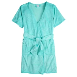 Women's Croft & Barrow® Short Sleeve Terry Wrap Robe -women fashion 5796057 ALT5