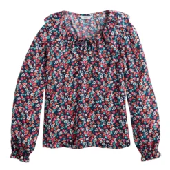 Women's Croft & Barrow® Ruffle Neck Blouse -women fashion 5800880 ALT5