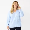 Plus Size Croft & Barrow® Raglan Sleeve Ruffle Neck Top
