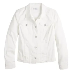 Women's Croft & Barrow® Button-Front Denim Jacket -women fashion 5809492 ALT5