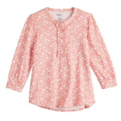 Women's Croft & Barrow® Ruffle Placket Henley Top -women fashion 5830874 ALT5