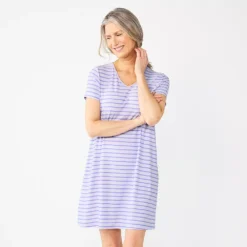 Women's Croft & Barrow® Short Sleeve V-Neck Sleepshirt