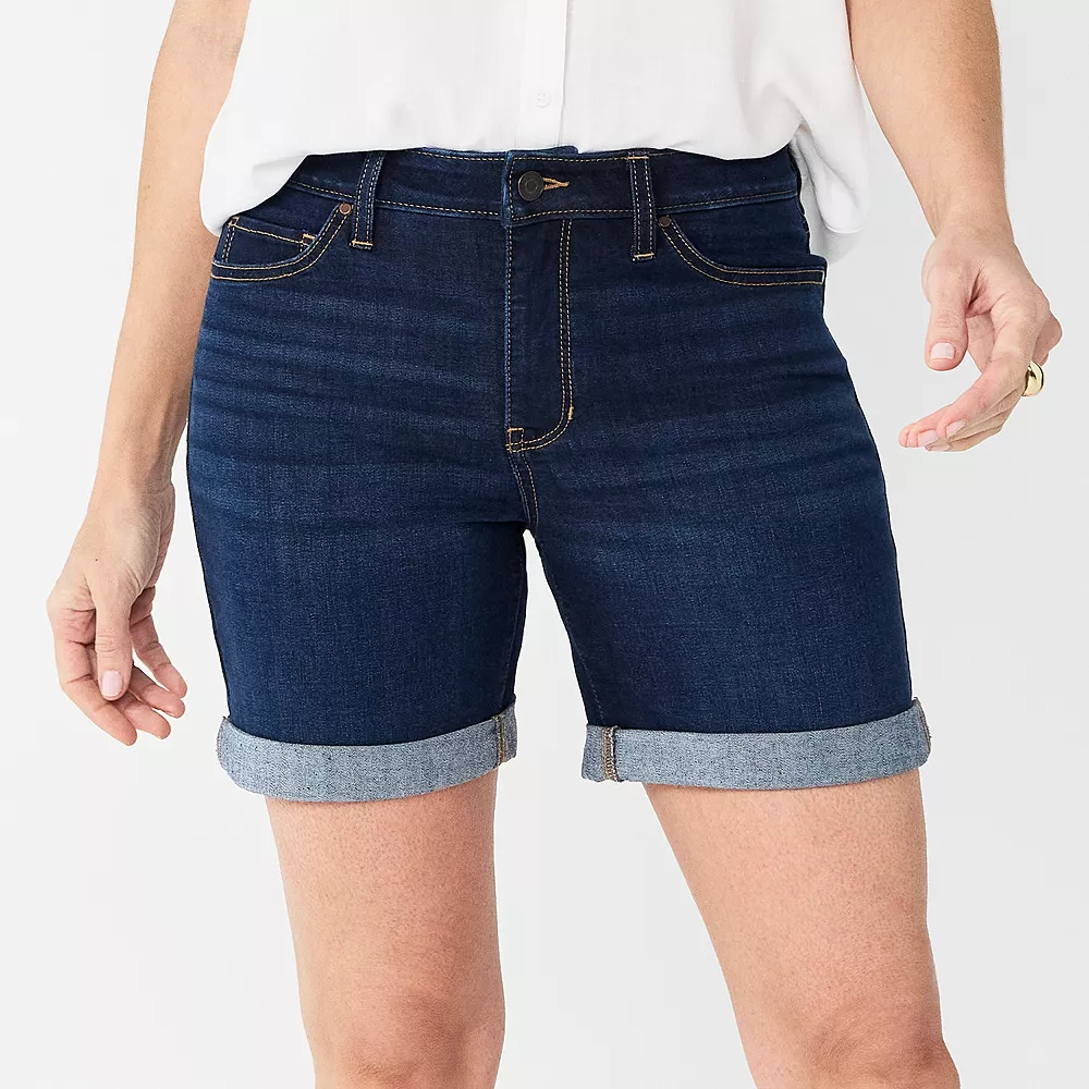 Women's Croft & Barrow® Functional Waist Denim Shorts 1 Women's Croft & Barrow® Functional Waist Denim Shorts