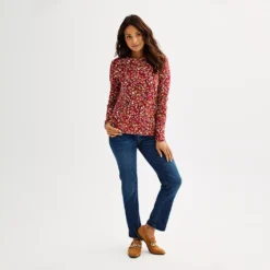 Women's Croft & Barrow® Essential Long-Sleeve Crewneck Tee -women fashion 6264671 ALT2